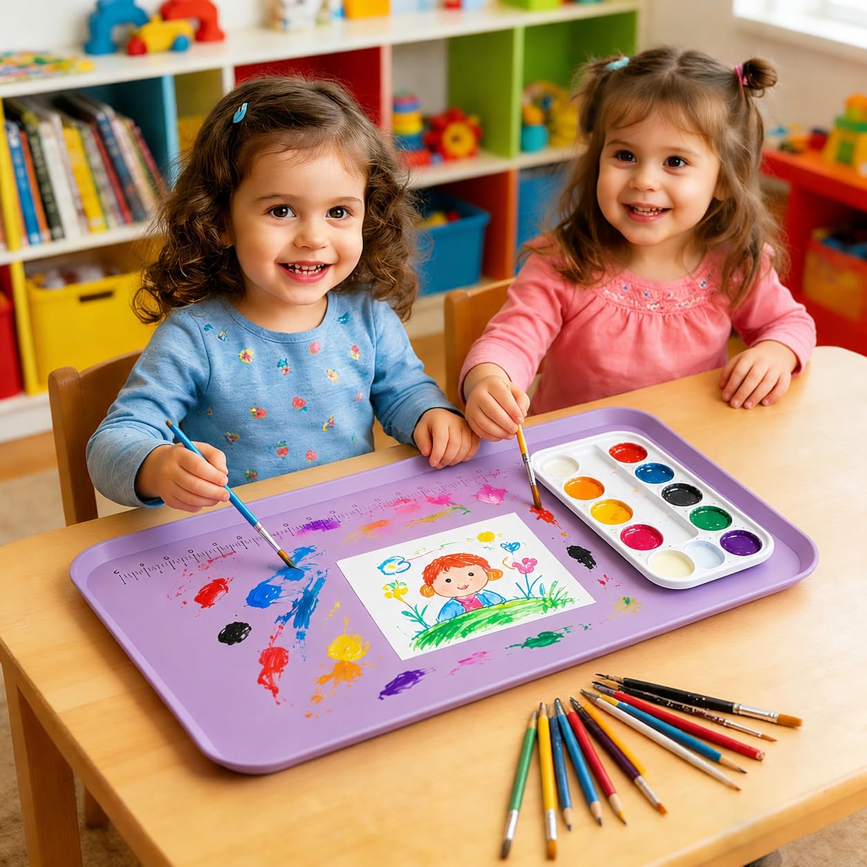 Silicone Art Mat for Crafts, 24" x 16" Silicone Painting Mat with Raised Sides to Stay Tidy, Play Sand, Legos, Slime, Resin & Jewelry-Making, DIY Crafts Mat (Purple)