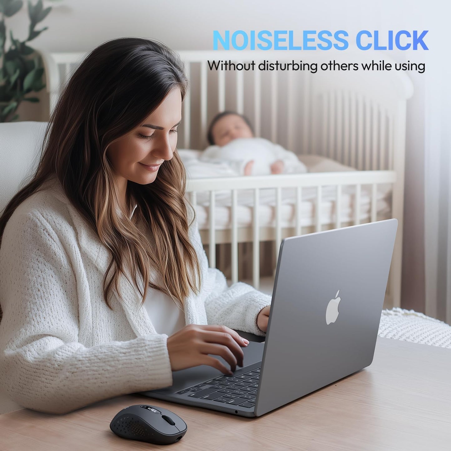 XBG B15pro Wireless Bluetooth Mouse, Bluetooth 5.0/4.0 & 2.4G Tri-Mode, Type-C Rechargeable with LED Screen Display, Ergonomic Silent Click for Laptop/PC/Tablet, Multi-Device & Office Use