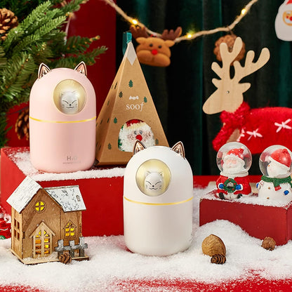 Small Humidifier, Cute Portable Cool Mist with 6 Pcs Humidifier Sticks, 7 Color Night Light