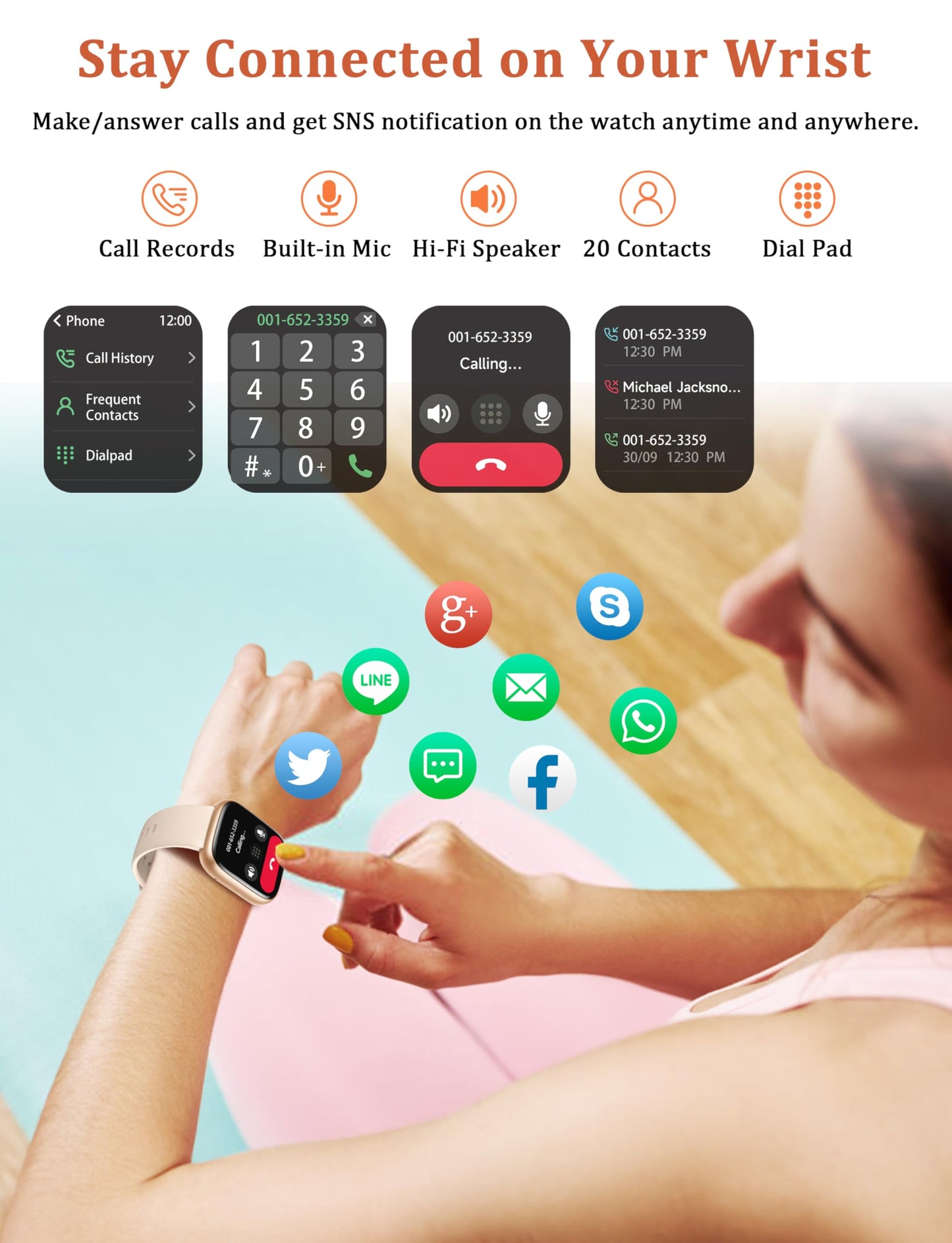 LODIMEKE Smart Watch, Alexa Built-in, Answer/Make Calls 44mm Smartwatch Women Men, 1.83" Sports Watch IP68 Waterproof, Heart Rate SpO2 Sleep Stress Monitor, Step Counter Watch for Android & iOS Phone