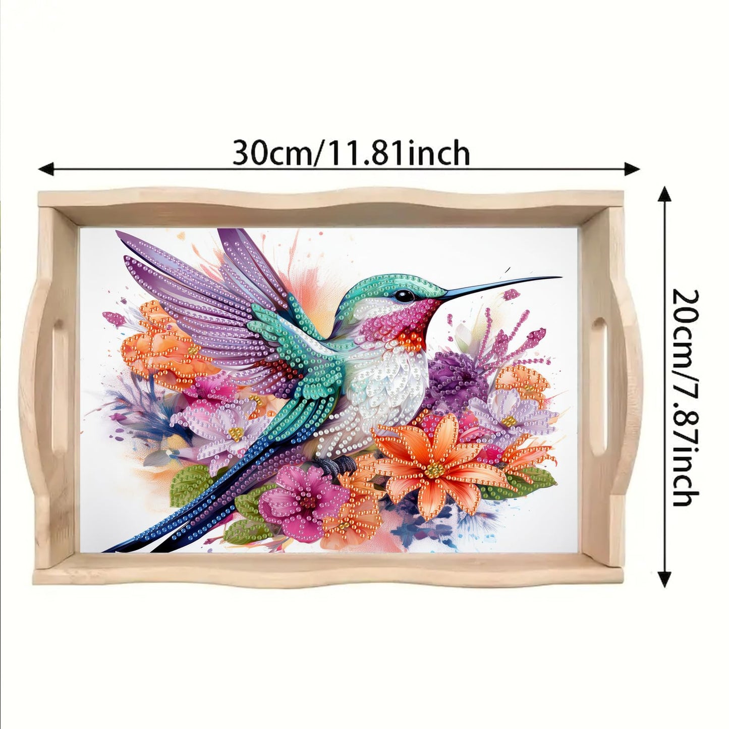 SHLUHA Diamond Art Kits for Adults Wooden Serving Trays with Handle Food Tray for Breakfast Home Decor Gift