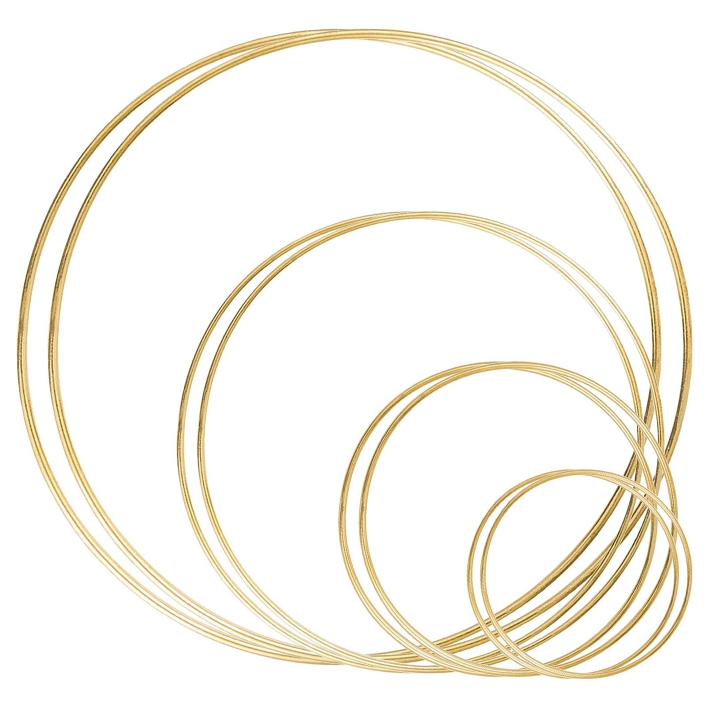 8 Pack Large Metal Floral Hoop Wreath Macrame Gold Hoop Rings(6 Inch8 Inch10 Inch 12 Inch) for Making Wedding Wreath Decor and DIY Dream Catcher Wall Hanging Crafts-Gold