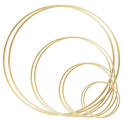 8 Pack Large Metal Floral Hoop Wreath Macrame Gold Hoop Rings(6 Inch8 Inch10 Inch 12 Inch) for Making Wedding Wreath Decor and DIY Dream Catcher Wall Hanging Crafts-Gold