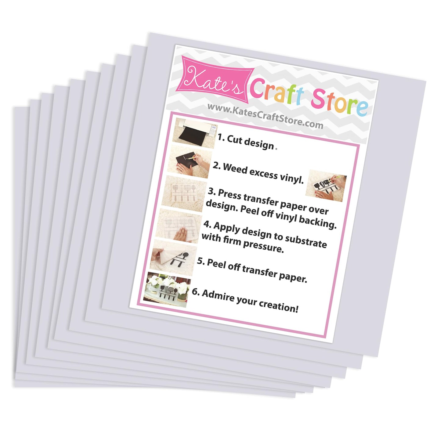 (10) 12" x 12" Sheets - Oracal 651 Transparent Adhesive Craft Vinyl for Cricut, Silhouette, Cameo, Craft Cutters, Printers, and Decals