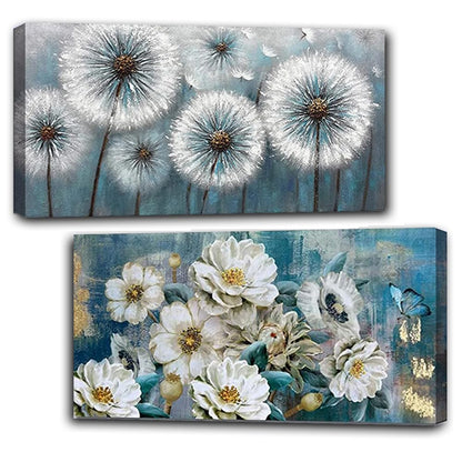2 Pack Diamond Painting Kits，Large 5D DIY Dandelion Flower Diamond Painting Kits for Adults，DIY Full Drill Crystal Rhinestone Arts and Crafts，Gem Art Painting with Diamond Home Wall Decor (28X16inch)