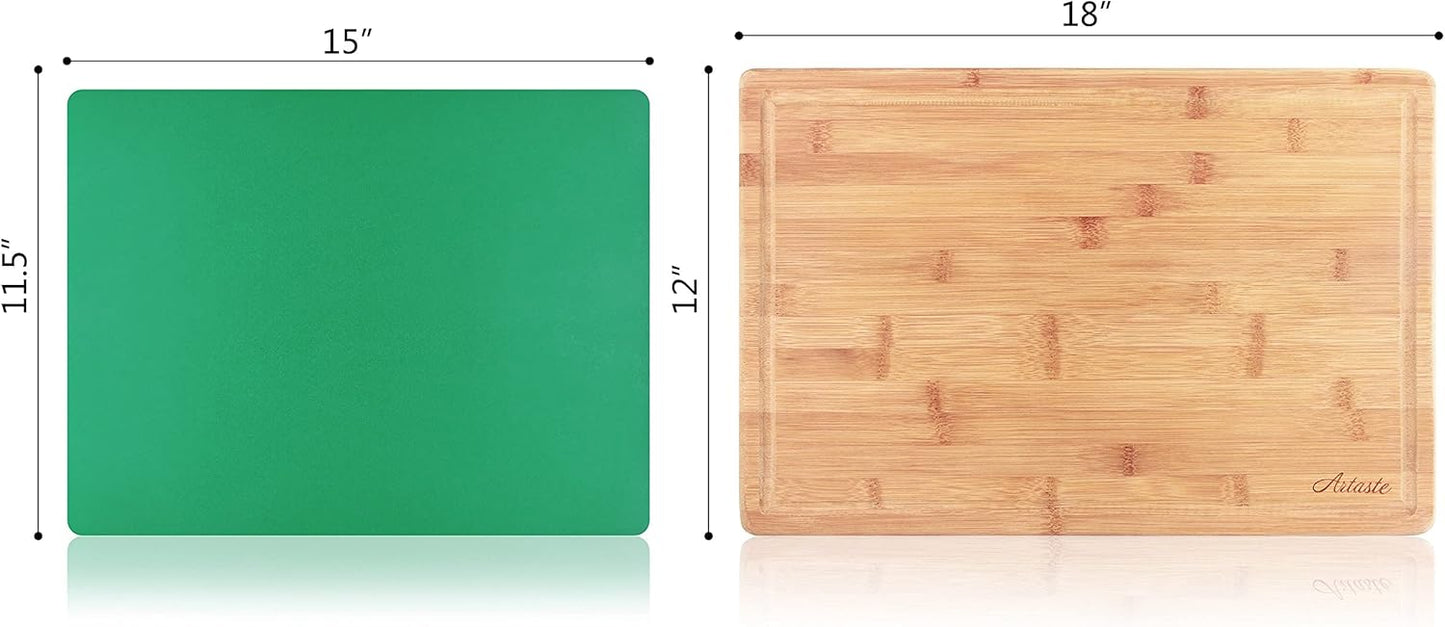 Artaste 28744 Bamboo Cutting Board and Flexible Cutting Board Set