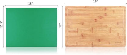 Artaste 28744 Bamboo Cutting Board and Flexible Cutting Board Set