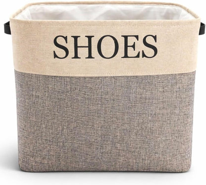 Shoe Storage Bin and Organizer for Hallway, Entryway or Mudroom. Space saver for many pairs of footware to store in one