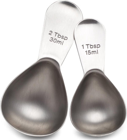COLETTI Coffee Scoop Pack of 2 Tablespoon Scoop Stainless Steel Short Handle for Measuring Coffee