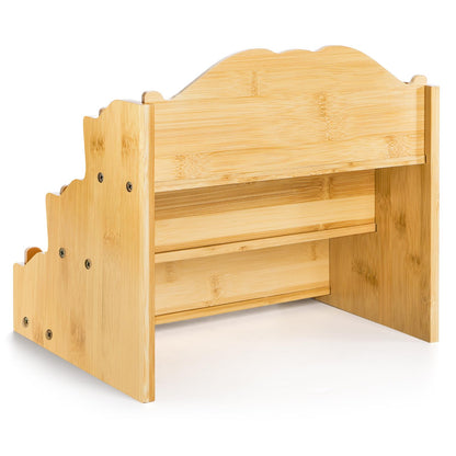 yarlung Bamboo Greeting Card Display Stand, 3 Tier Card Holder Sticker Display Postcard Stand for Craft Show, Vendors, Retail Counter, Bookcase, Brochure Holder