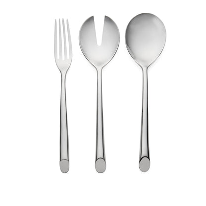nambe Frond 3-Piece Hostess Set | 18/10 Stainless Steel Flatware Serving Fork and Spoon Set | Serving Utensils for Buffet, Catering, Party, Hotel, or Restaurant Use | Dishwasher Safe