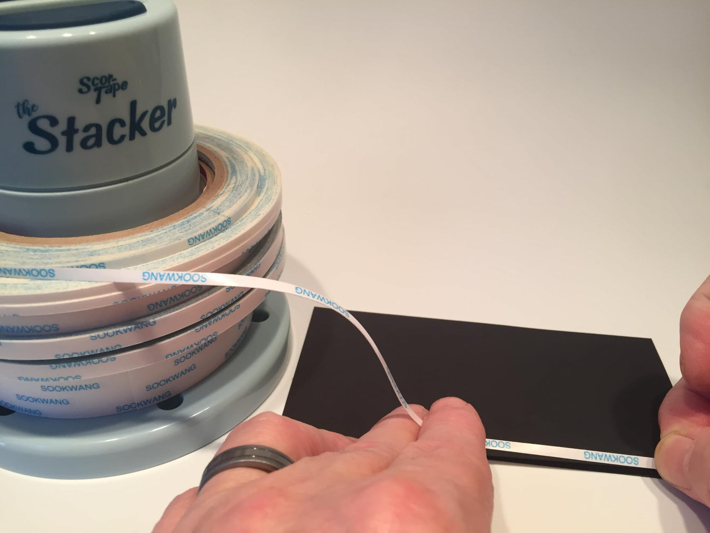 Scor-Pal The Stacker – Craft Tape Roll Holder & Stackable Storage for 3" Core Double-Sided Tape Rolls