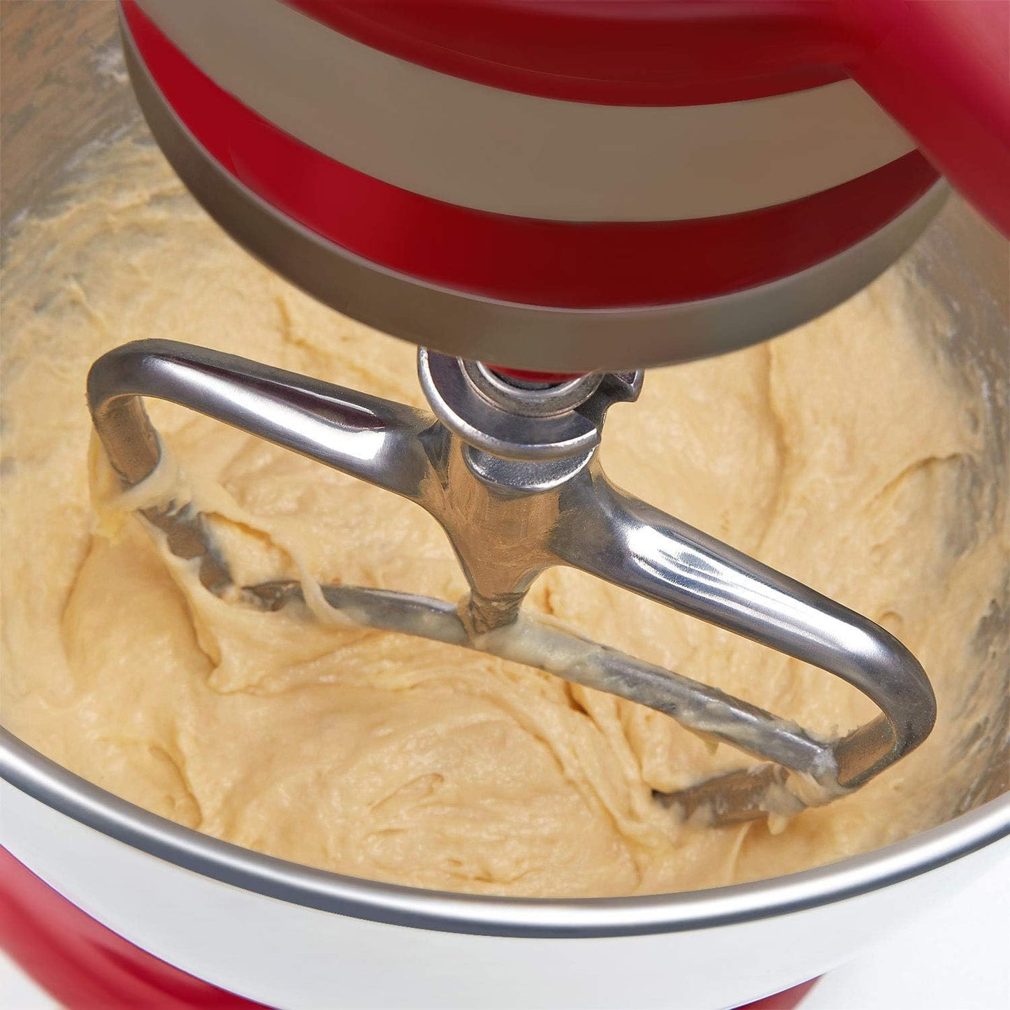 Gvode Stainless Steel Flex Edge Beater for KitchenAid Mixer, Paddle Attachment for 4.5-5 Quart Tilt-Head Bowls