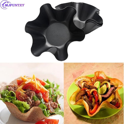 Tortilla Pan Set, 4pcs Nonstick Tortilla Bowl Maker, Carbon Steel Taco Salad Shell Molds for Kitchen, Microwave &