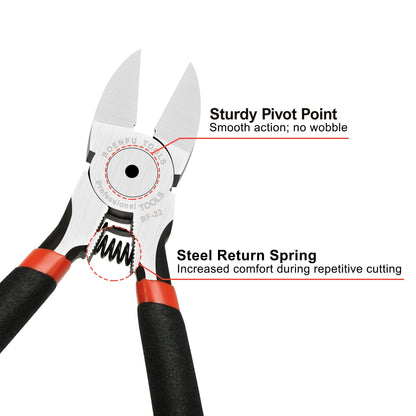 BOENFU Wire Snips Floral Wire Cutter Jewelry Wire Snippers 6 Inches 2 Pack Flush Cut Pliers Side Cutters Metal Cutting Tool for Crafting, Floral, Artificial Flowers, Chicken Wire, Electrical