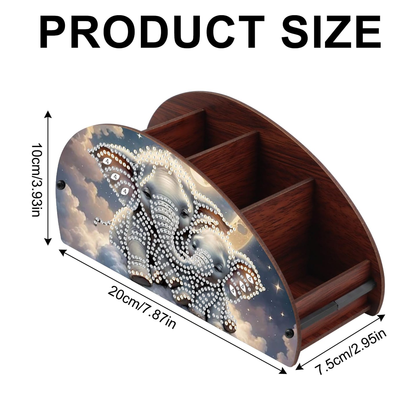 Diamond Painting kits Organizer Box, Diamond art DIY elephant in the clouds Special Shape Diamond Partial Mosaic Handmade Making Kit Organizer Box, Home Dining Living Room TableTop Art Decoration