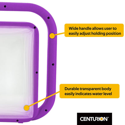 Centurion 1408 Foldable Clear Plastic Watering Can,1.5 Gal with Rotating Nozzle, Long Stem Spout, Compact Ergonomic Design with Sprinkler & Pouring System Ideal for Indoor/Outdoor Gardening - Lavender