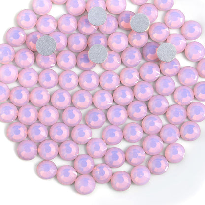 Beadsland 1440pcs Flat Back Crystal Rhinestones Round Gems for Nail Art and Craft Glue Fix, Light Rose Opal, SS20, 4.6-4.8mm