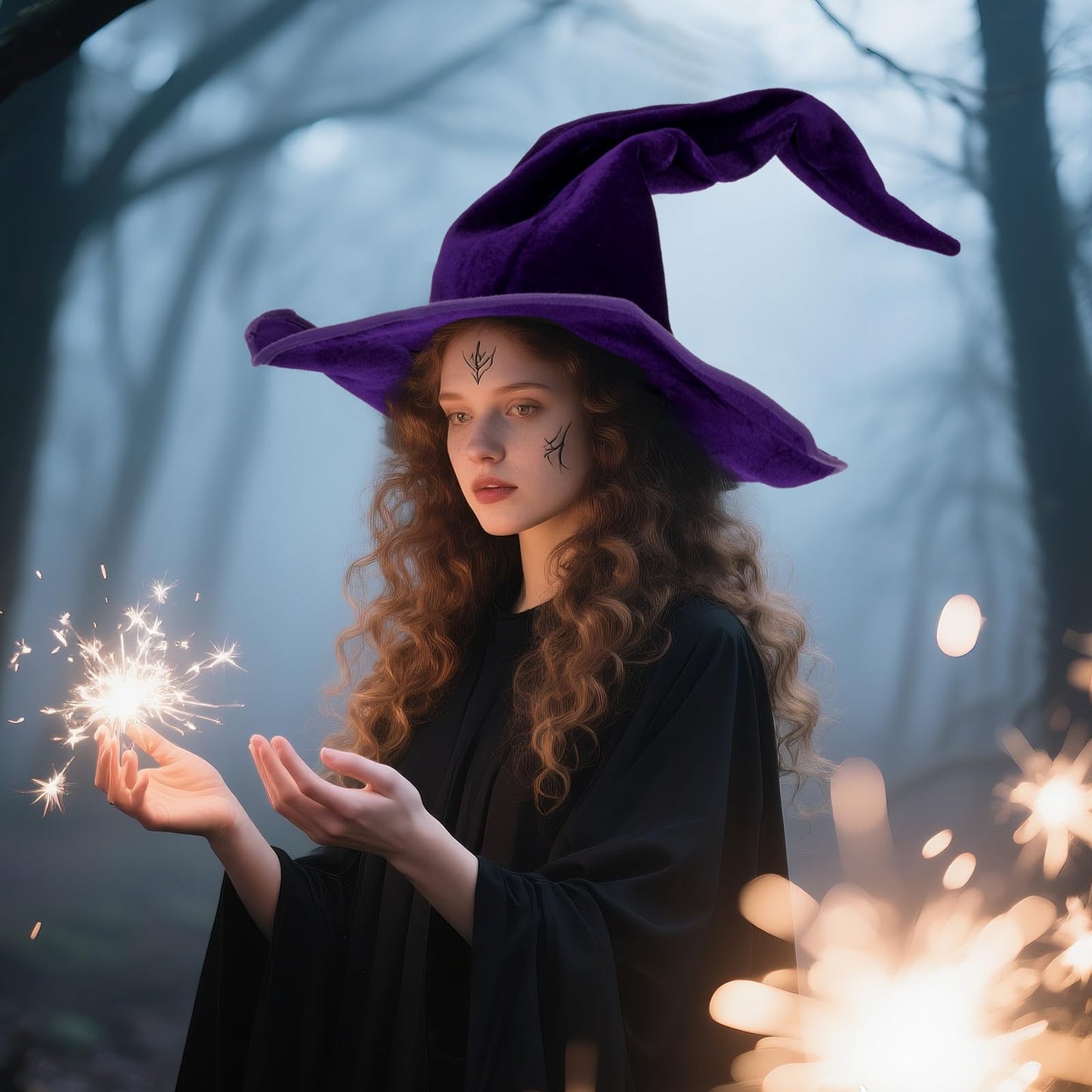 Ishua Wizard Hat Halloween - Keep Stand Witch Hat, Women's Witch Hats for Women, Nice for Witch Costume Women, Halloween Costumes & Decorations, 1pcs, Purple