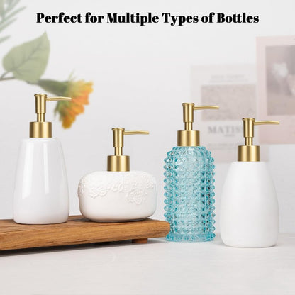 Plastic Soap Dispenser Pump Replacement for Standard 28/400 Thread Size for Your Lotion or Dish Soap Refill Dispenser Kitchen Bathroom 2 Pack(Gold)