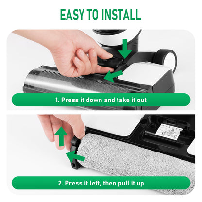 Klypticfit Roller Brush Replacement Kit Compatible with Tineco iFloor 2, iFloor 3,Floor One S3 Cordless Wet Dry Vacuum Cleaner,2 Pack Brush Roll Replacement Accessories