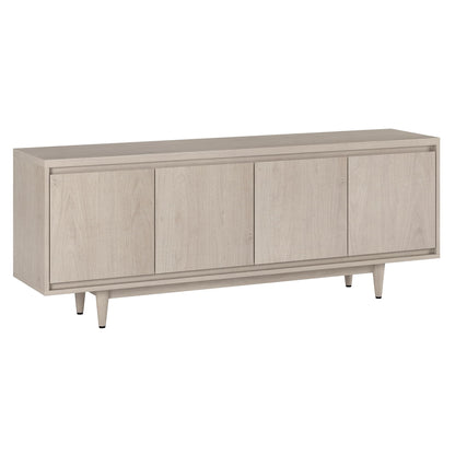 Henn&Hart TV Stand for TVs up to 75" with 2 Storage Cabinets with an Adjustable Shelf for Living Room, Family Room, or Office, Beech White
