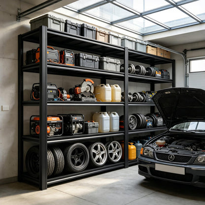 KIFDYTH 83" H Storage Shelves Heavy Duty, 3500 LBS Garage Shelving, 5 Tier Adjustable Metal Garage Shelving Units, 83" H*55" W*23.12" D, for Garage Storage, Warehouses, Basement (83H*55W*23.12D)