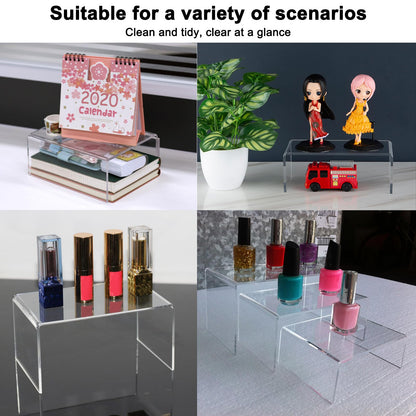 Cerpourt 2 Sets Acrylic Display Risers(4",5",6") Product Stand ((4"x5"x6") Clear Risers)