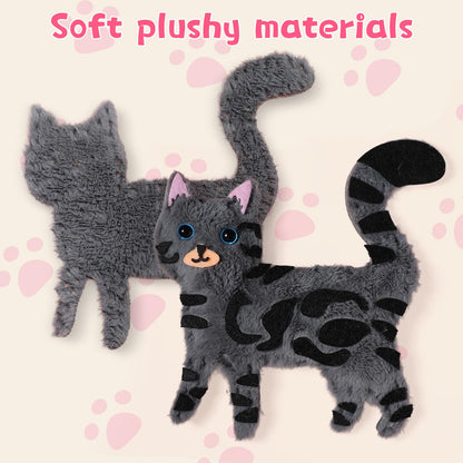 CiyvoLyeen Sewing Kit for Kid Beginner Arts & Crafts 12 Easy DIY Projects of Stuffed Sewing Set Animal Toys of Puppies & Kittens Kit Toy Gift for Girl Boys Learn to Sew Ages 6 7 8 9 10 11 12