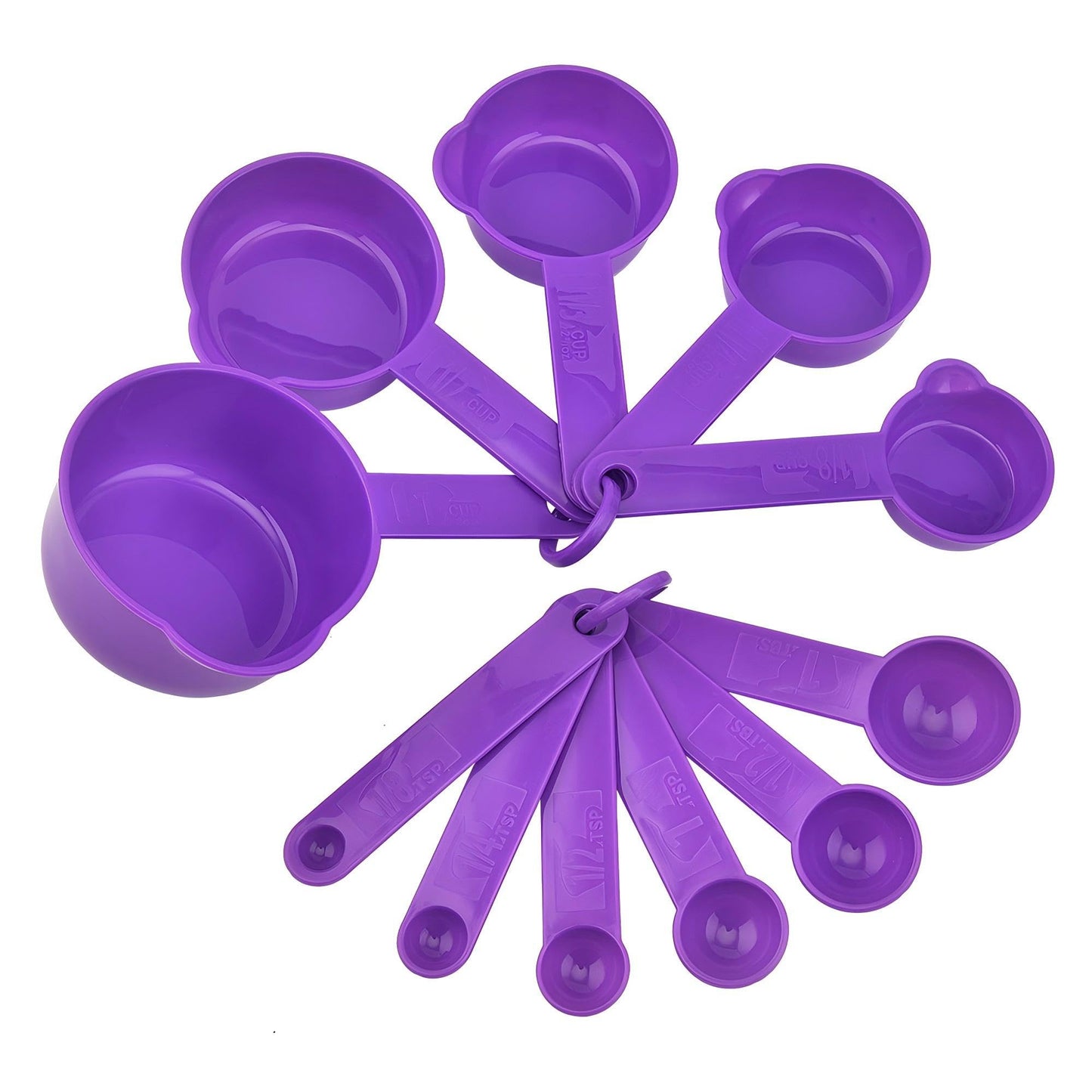 SUNMVEHOT Plastic Measuring Cups and Spoons Set 11, 5 Plastic Measuring Cups & 6 Measuring Spoons Set for Liquid & Dry Measure Use, Measure Cups & Spoons for Kitchen & Baking, Purple