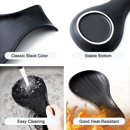 Hasense Porcelain Spoon Rest, 7 Inch Holder for Ladle, Spatula & Tong, Large Cooking Utensil Rests for Kitchen