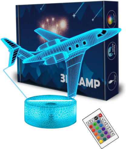 16 FULLOSUN Airplane Gift, Plane Night Light, Pilot Lamp with Remote Control Colors Changeable Kids Room Lighting