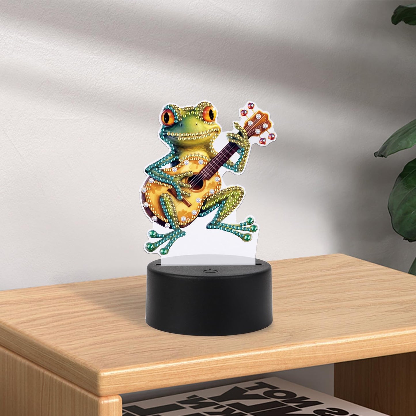 JISHSHAY Diamond Painting Night Light Diamond Art Table Lamps Gem Art LED Lights Gem Painting Desk Lamp Mosaic Kits for Adults DIY Kits for Adults with Special Shaped Crystal Frog