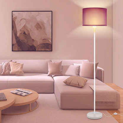 Floor Lamp for Bedroom, Purple Standing Lamp, Modern Stand Up Lamps with Lampshade, 59" Tall Lamp, Foot Switch, Small Corner Lamp Decor for Kids Room, Living Room , Den, Office(NO Bulb,E26 Base)