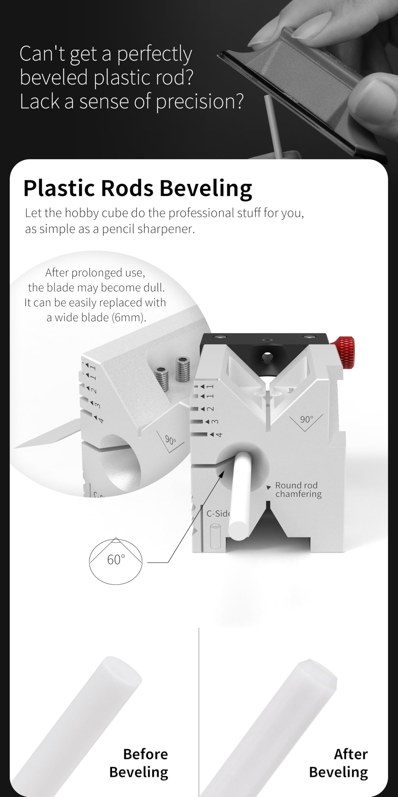DSPIAE All-in-One Hobby Processing Platform with Glass File, Precision Model Cutting Cube with Drilling Guide and Angle Cutting for Edge Finishing