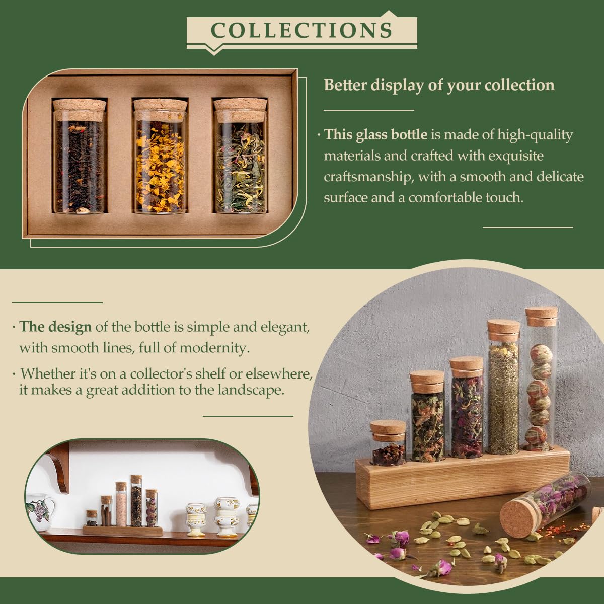 9-Pack 2.03 oz (60 ml) Glass Bottles & Test Tubes with Cork Stoppers – for Spell Jars, Spice Storage, DIY Favors, Travel Memories, Plant Propagation – Empty Recyclable Containers for Crafts, Kitchen