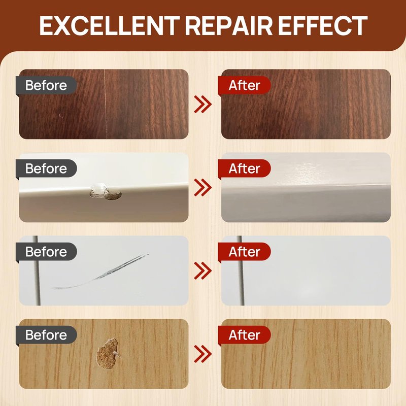 Boncart Wood Furniture Repair Kit, Wood Touch up Fillers, Repair Scratches, Cracks, Paint Chips, and Nail Holes on Furniture, Floors, Doors, Cabinets, and Tables (10 Colors)
