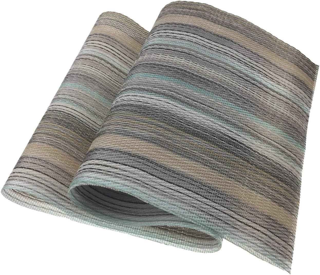 Aothpher Multi Color Rustic Farmhouse Stripe Table Runner, Square Heat Resistant PVC Non-Slip for Kitchen, Weddings,