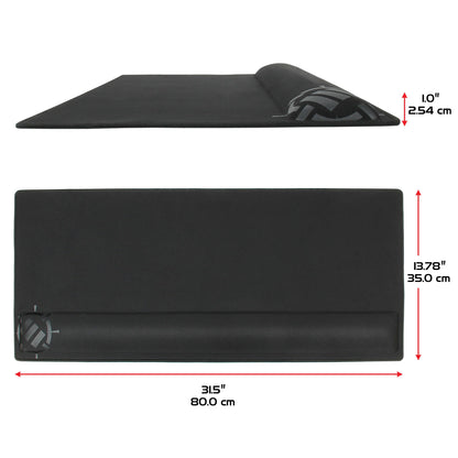 ENHANCE XXL Large Mouse Pad for Desk with 2XL Ergonomic Memory Foam Wrist Rest Support (31.5 x 13.78 x 1 inches) - Desk Pad with Anti-Fray Stitching & Soft Cushion Mat Surface, Designed in The U.S.