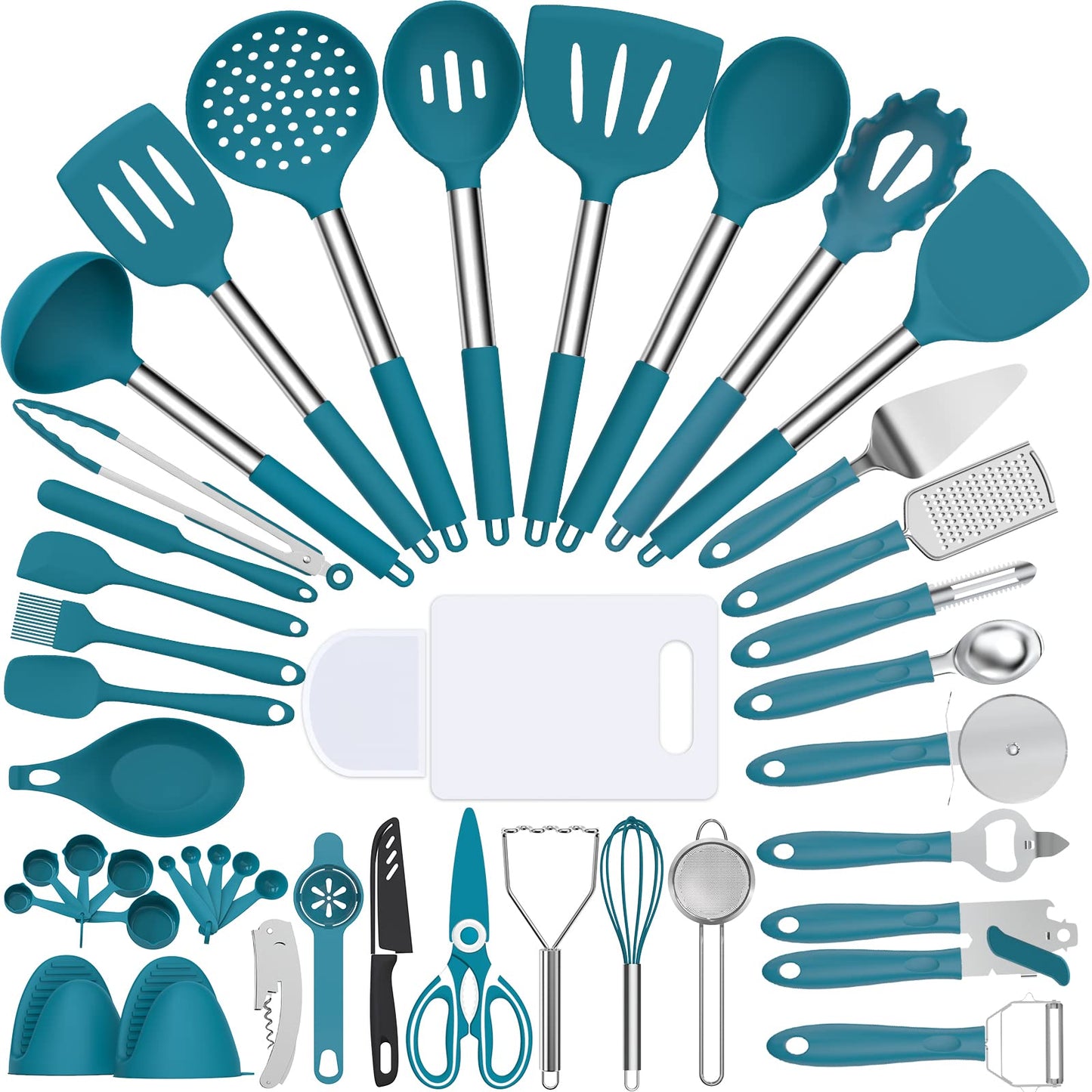Silicone Kitchen Utensils Set, Umite Chef 43 pcs Cooking Utensils for Nonstick Cookware, Kitchen Tools-Silicone Utensil for Cooking Kitchen Set for Home Kitchen Accessories Set