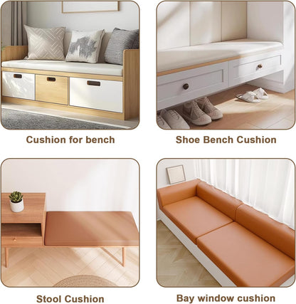 75D Custom Bench Cushions, Cat Claw Leather Fabric Bench Cushions for Indoor/Outdoor Furniture, Mudroom, Reading Nook