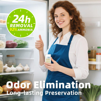 Skiennix Refrigerator Deodorizer - Long-Lasting Odor Eliminator for Freshness | 12 Months Supply