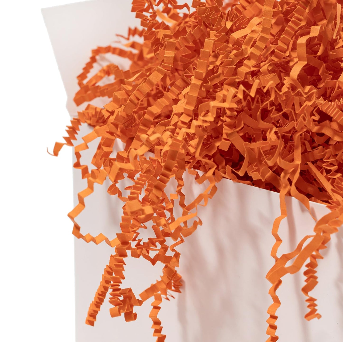 Mefleet 2 LB Crinkle Cut Paper Shred Filler Orange Crinkle Shredded Paper for Gift Box - Gift Basket Bag Filler - Grass Cushion Stuffing for Halloween Fall Christmas Holiday Packaging Wrapping