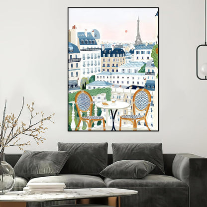 KICHANG 9 Packs Paint by Number for Adults, Scenery DIY Acrylic Oil Painting Paint by Numbers Kits on Canvas, Adults Paint by Numbers Kits Drawing Paintwork for Home Decor Gift Cityscape 12x16in