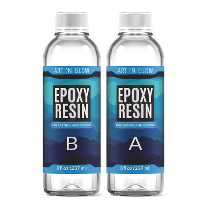 Epoxy Resin for Crystal Clear Casting & Coating – 16 oz Kit – Bubble Free, Non-Yellowing, Two Part, Self-Leveling Art Resin – for Tumblers, Jewelry, Molds, Table Top, & Crafts – USA Small Business