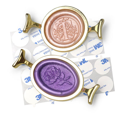 fsalisa 2PCS Metal Wax Seal Molds for 1 Inch Wax Sealing Stamp, DIY Craft Adhesive Waxing for Wedding Invitations Cards Letters Envelopes Wine Wrapping (Elliptic & Round Shape)