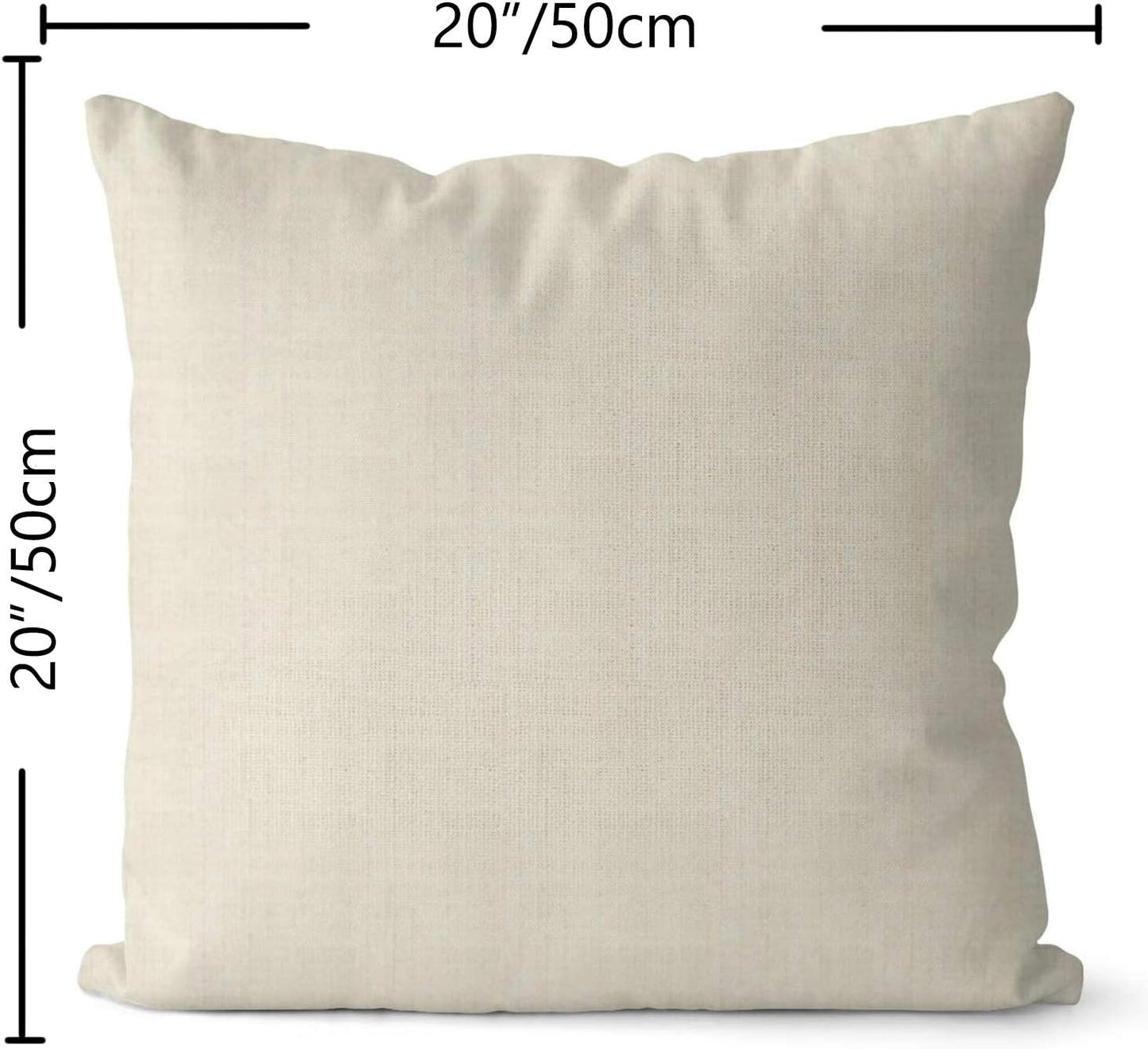 Decorative Linen Throw Pillow Covers, Set of 2 Couch Cushion Covers with Zipper, 20x20 Inches for Living Room