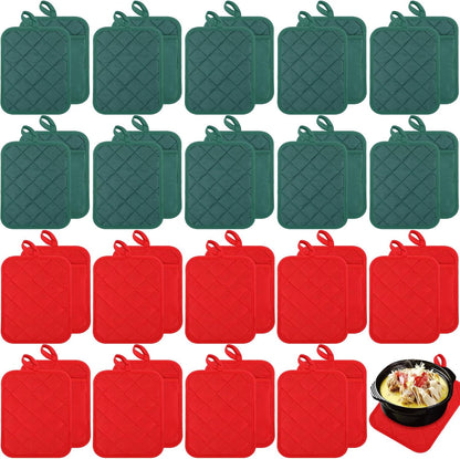 20 7x9'' Hoolerry Pieces Pot Holders with Pocket Sublimation Cotton Oven Pot Holders Bulk with Hanging Loops Pads