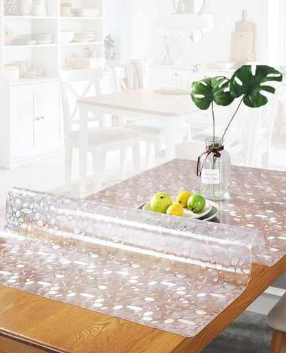 HQYG 14x14 Inch Clear Vinyl Table Protector for Night Stand Bedside Tabletop PVC Plastic Tablecloth Cloths Desktop
