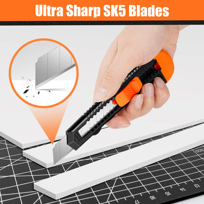DIYSELF Box Cutter, 24 Pack Box Cutters Retractable Razor Blades Utility Knife Opener Safety Snap off Knives for Warehouse Pen Hobby Modeling Pencil Exacto Knife